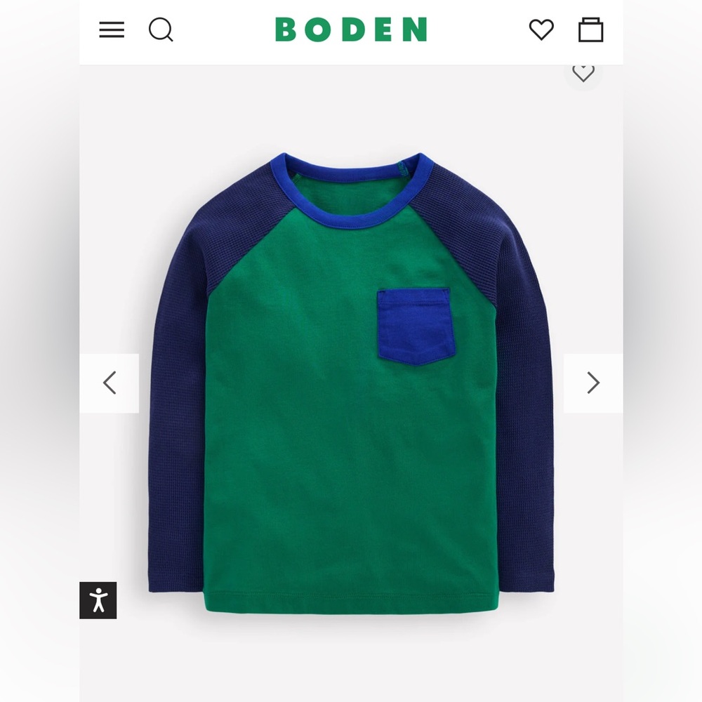 Mini Boden Teal and Navy Long Sleeve Tee size 11-12